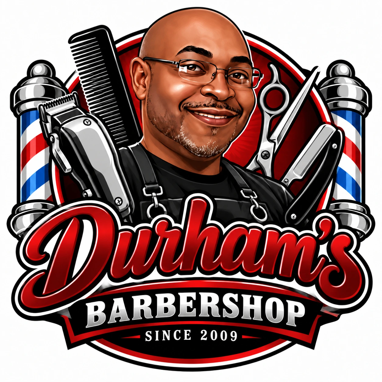 Durham's Barbershop logo